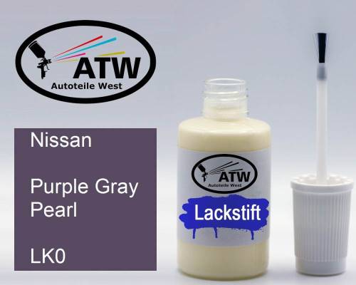 Nissan, Purple Gray Pearl, LK0: 20ml Lackstift, von ATW Autoteile West.